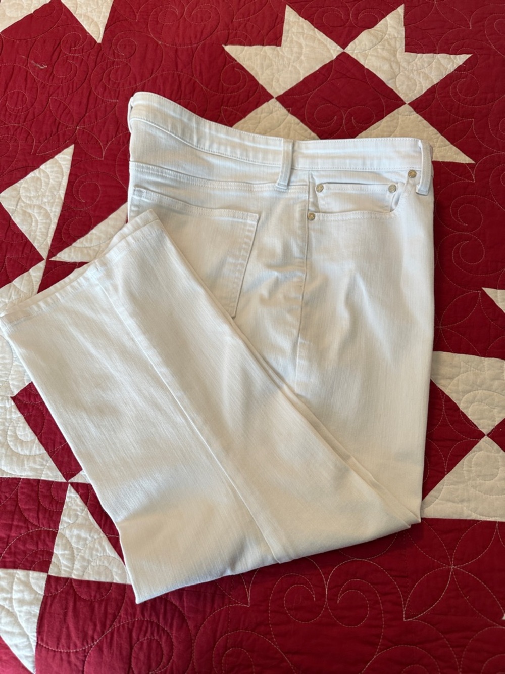 Talbots White 5-Pocket Crop Flare Jeans